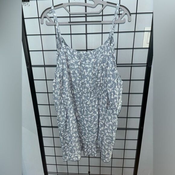 City Chic plus size light blue with white flowers elastic waisted cami - Picture 4 of 7